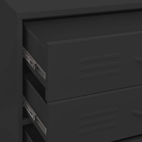 Lady Jillian -  Chest of Drawers Black 80x35x101,5 cm Steel